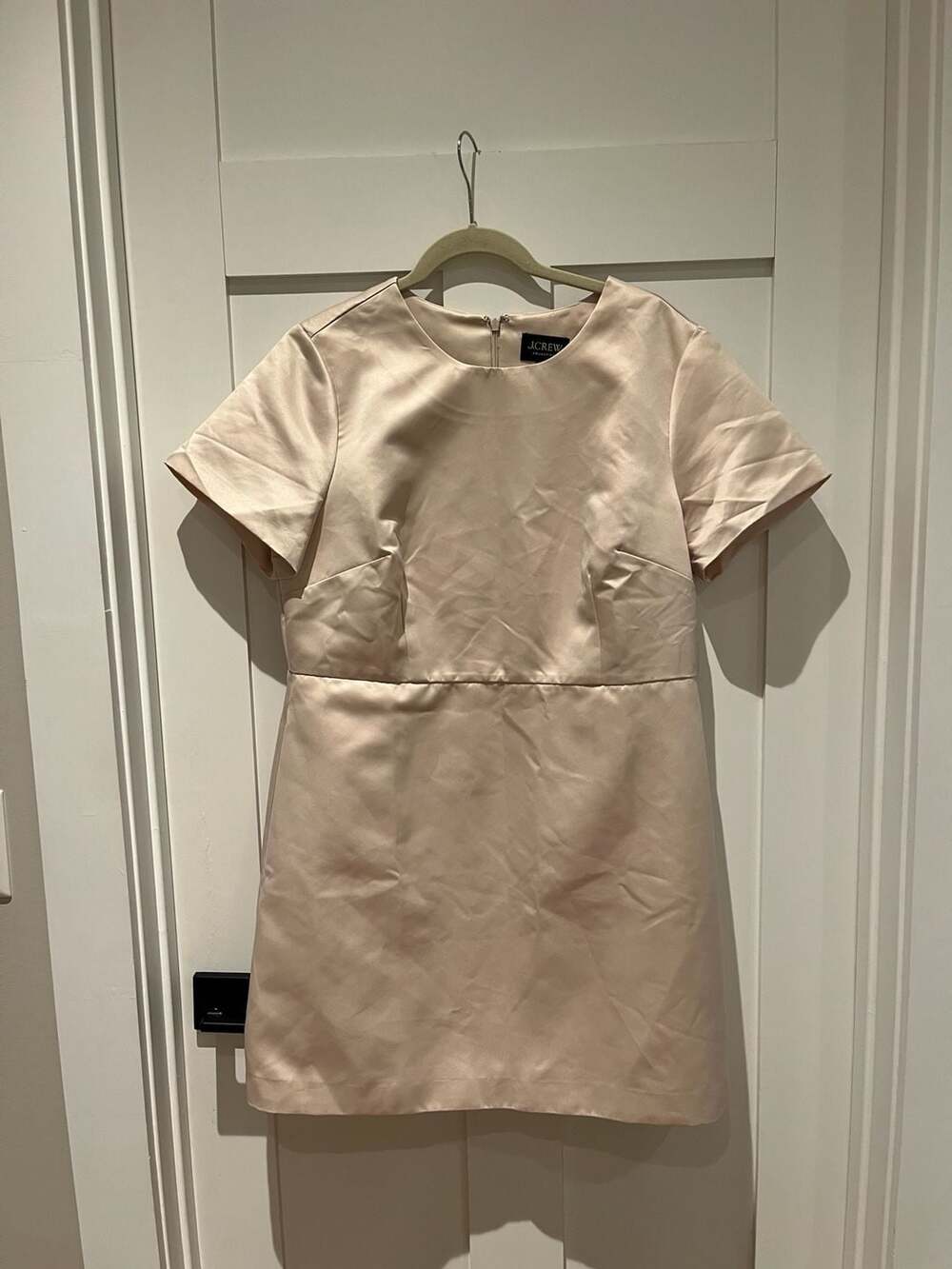 J.Crew Collection Short Sleeve Satin Mini Sheath Dress